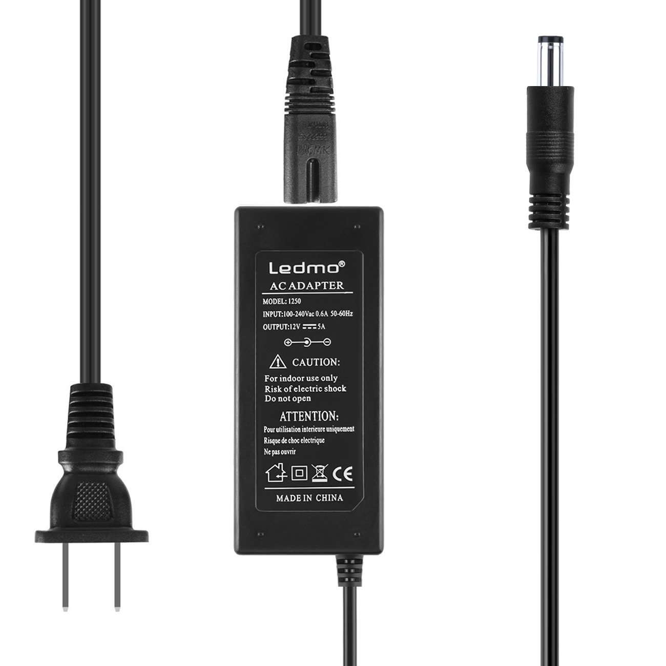 LED Power Supply, LEDMO Power Adapter, AC 100-240V to DC 12V Transformers, Power Supply for LED Strip Light, 60W Max, 5A