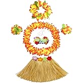 Fighting to Achieve 30cm Hawaiian Grass Skirt Performance Costume Set for Girls