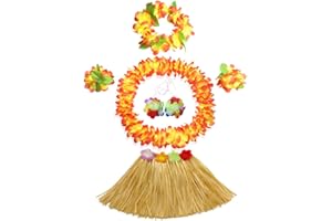 Fighting to Achieve 30cm Hawaiian Grass Skirt Performance Costume Set for Girls
