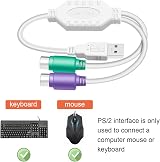 Xiatiaosann PS2 to USB A Adapter Cable for Keyboard Mouse 2 PCS PS/2 Male USB view 7