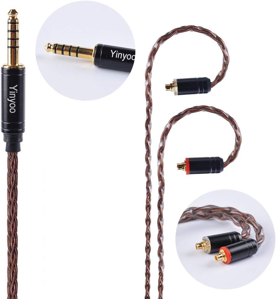 Yinyoo 8 Core MMCX Balanced Cable, 4.4mm Silver Plated Copper Upgrade Headphones Cable, MMCX Compatible with SE215 SE535 UE900 LZ A4 A5 - Image 3