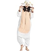 DarkCom Sheep Onesie Halloween Costume One Piece Unisex Adult Pajamas Women Men Sleepwear Christmas Pajamas