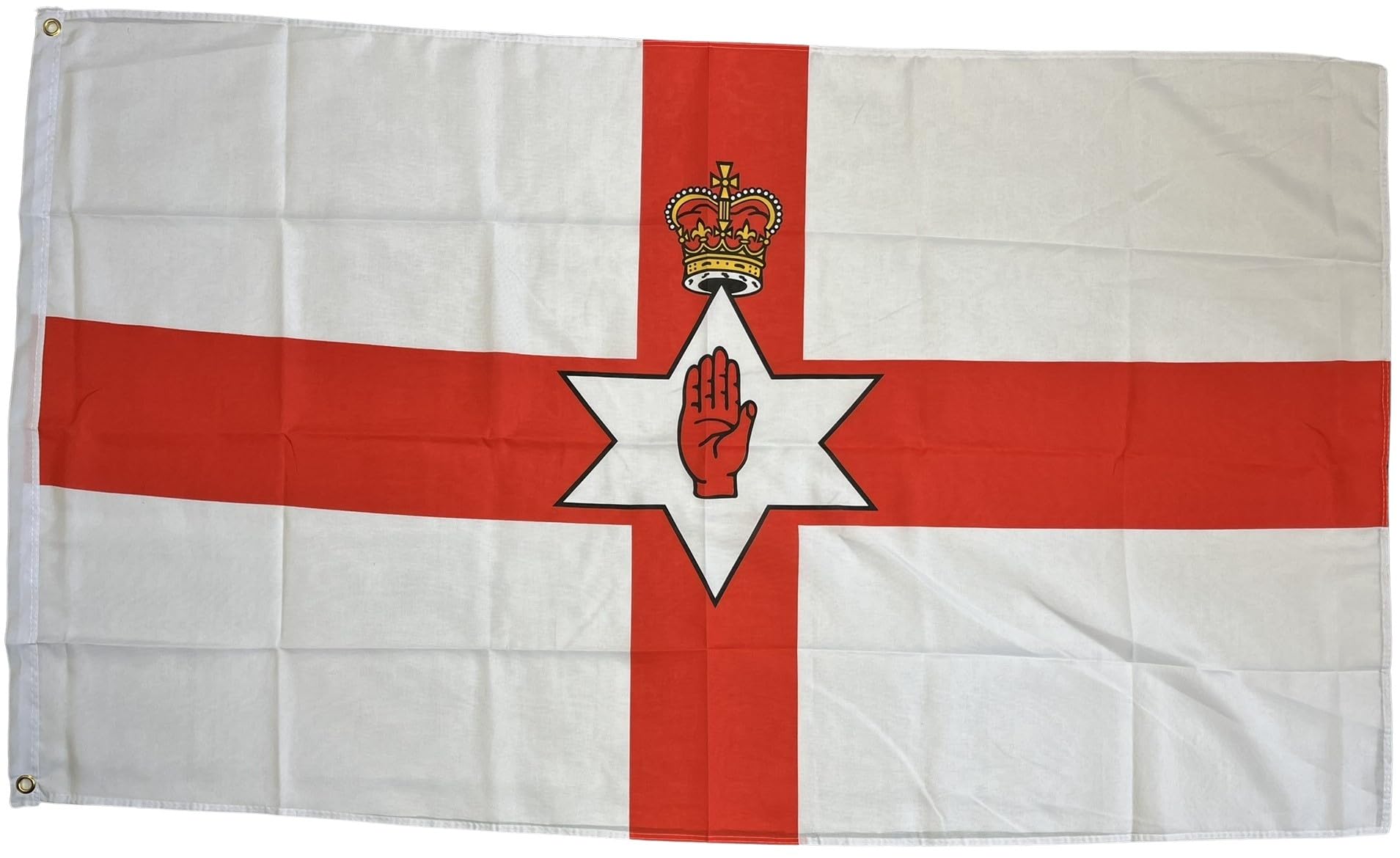 NWFlags Northern Ireland Flag 5ft x 3ft | Outdoor Heavy 110d Knitted Polyester | 5x3 N Ireland Heavy Duty Strong Flag for Garden Flagpole with 2 metal eyelets