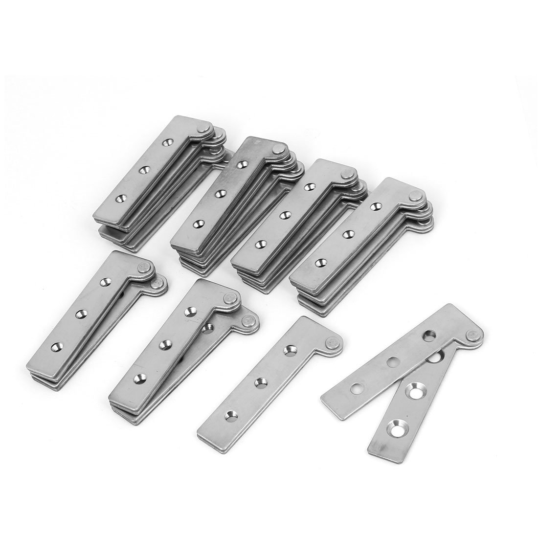 Sourcingmap Cupboard Door Box 64mm x 21.5mm Stainless Steel Inset Offset Pivot Hinge 20PCS