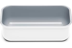 Caraway Non-Stick Ceramic 1 lb Loaf Pan - Naturally Slick Ceramic Coating - Non-Toxic, PTFE & PFOA Free - Perfect for Pound Cakes, Breads, & More - White