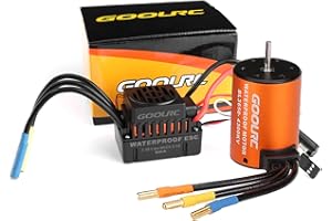 GoolRC Brushless Motor and ESC, Waterproof 3650 Brushless Motor and ESC Combo, 4300KV Brushless Motor with 60A ESC Set for 1/10 RC Car, Truck, Boat Suitable for Modification Enthusiasts