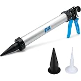 OX Professional Sausage Caulk Gun - 24:1 Thrust Heavy Duty Caulking Gun | 20 oz sausage caulking gun with 24:1 thrust ratio for high-viscosity materials - aluminum barrel - pistola de calafateo