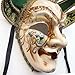ZjpMask Green Full Face Venetian Jester Mask Masquerade Mardi Gras Wall Decorative Art Collection