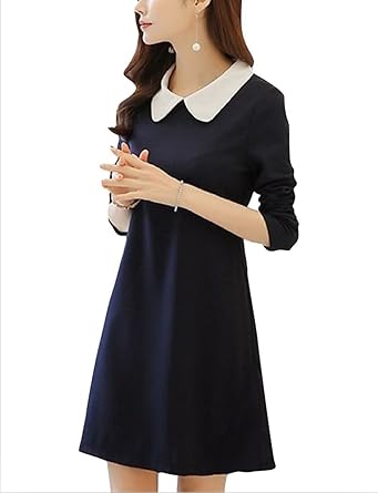 Amazon Lr 2017春 新型 韓国の婦人服 お人形は長袖のワンピース A字