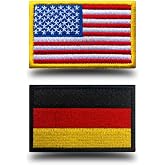Antrix 2 Pack American Flag Germany Flag Patch, Military Tactical Flag Patches