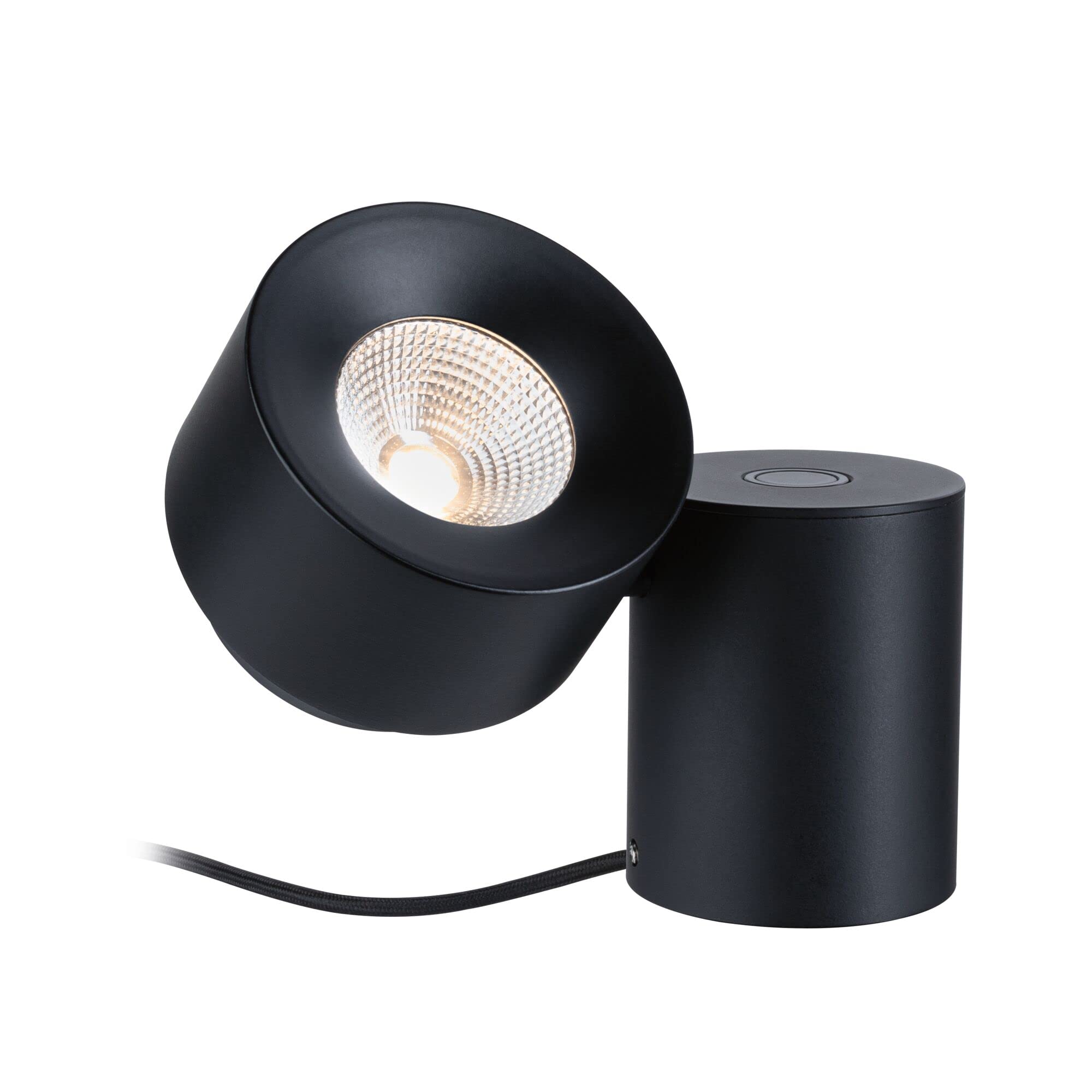 Paulmann 79776 LED Table Lamp Puric Pane 3-Step-Dim incl. 1 x 3 Watt Dimmable Table Lamp Black Metal Plastic 2700 K