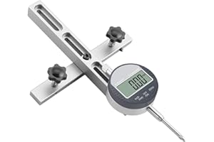 ALLmeter Digital Table Saw Gauge with Dial Indicator 0-1 Inch Range,CNC Machined Aluminum Bar for Fence Alignment on Table Saws Bandsaws (Fits 3/4" or 19mm Groove Width)