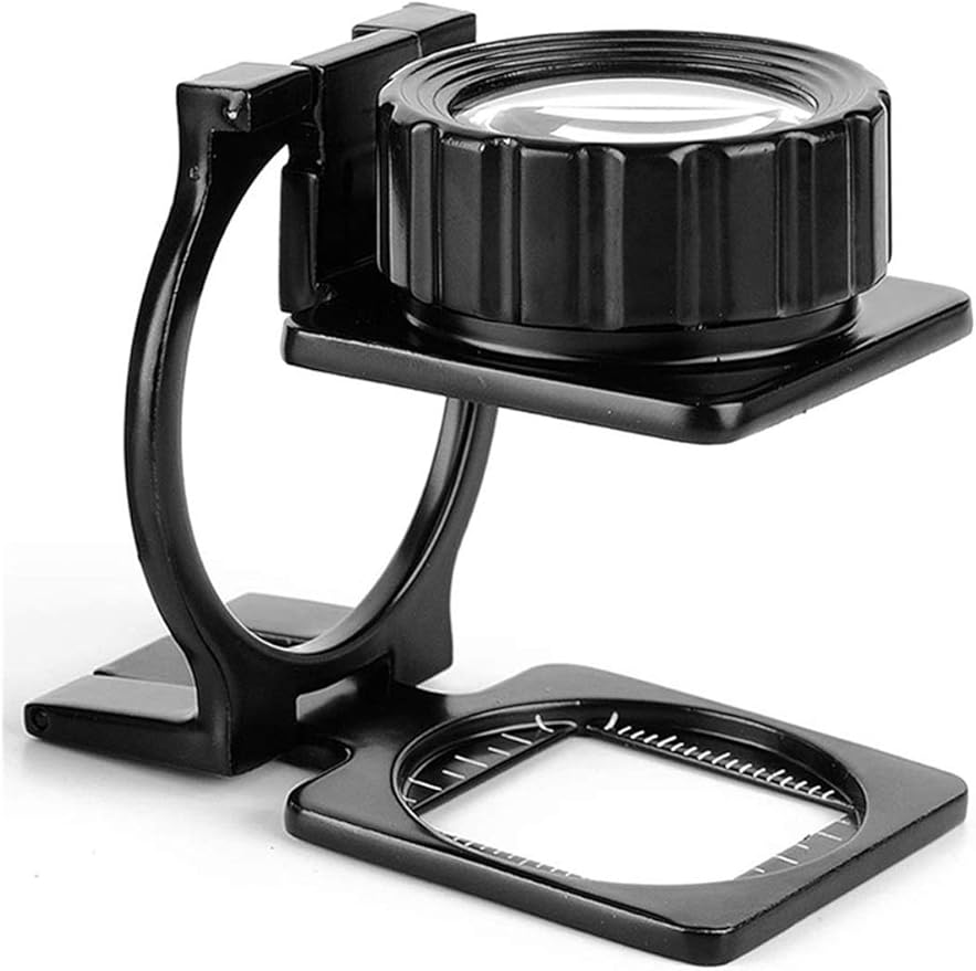 Magnifying glass, LED Foldable Mini Portable Metal Tabletop Magnifier