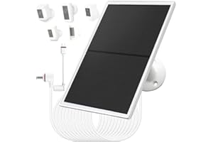 10W/5V Solar Panel Charger with Two connectors DC3.5 * 1.35 and USB-C,9.8ft Charging Cable,IP65,Compatible with Ring Spotligh