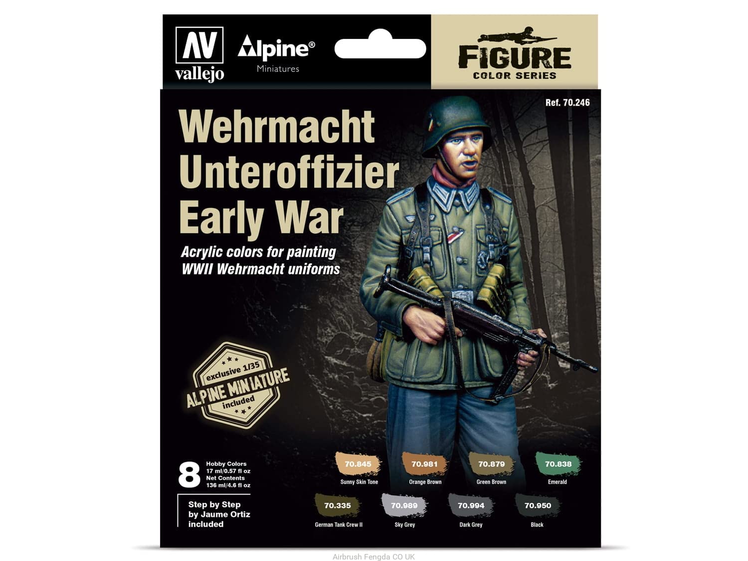 AV Vallejo MC Set - Alpine Wehrmacht Unter (x8) & Figure
