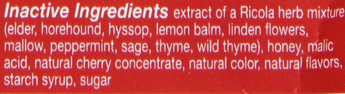 Ricola Cherry Honey Throat Drops, 24 Drops, Naturally Soothing Relief that Lasts for Scratchy, Hoarse, and Sore Throats: Health & Personal Care