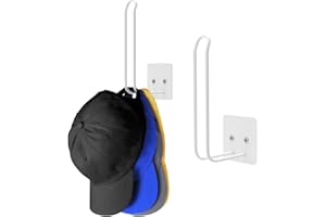 Durmmur 2 Pack Hat Racks for Baseball Caps, Hat Organizer for Baseball Cap, Hat Holder Hat Storage for Baseball Caps, Hat Hanger Strong Adhesive/Wall Drilled for Door,Bedroom,Closet(White)