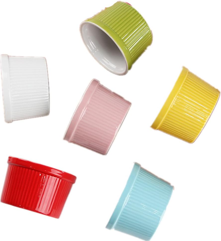 ADIASEN 6-pieces Handmade China Ceramics Cakecup Ice Cream Cup Coffee Mug White Porcelain Mould Set Home