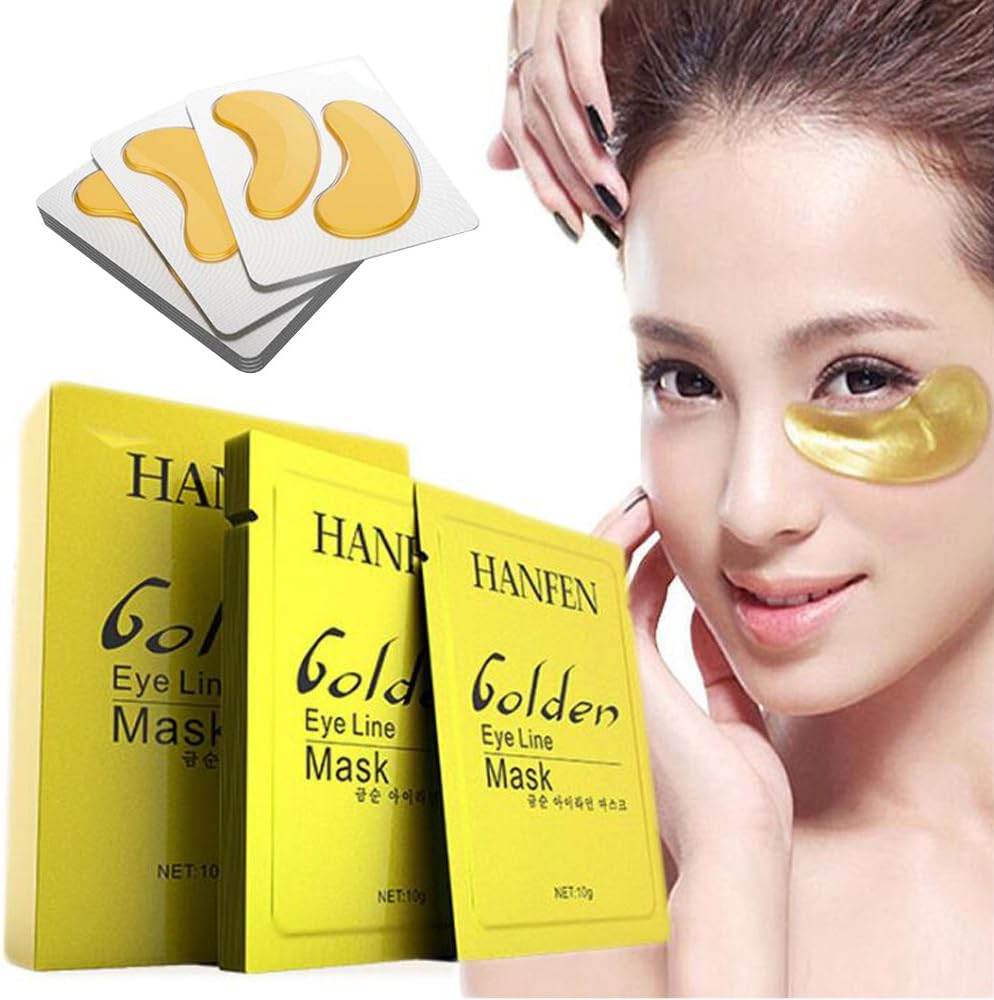 10 Pairs Moisturizing Eye Patches Sheet Beauty 24K Gold Crystal Collagen Eye Mask,Anti-Wrinkles Dark Circles Under-eye Bags Patches
