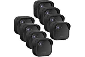 Qopoto Silicone Case Cover for All-New Blink Outdoor 4 (4th Gen), Weatherproof Protective Skin Cover with Hat Brim, 8 Pack, Black