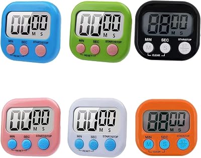 Kyzistn Digital Kitchen Timer 6 Pack Magnetic Countdown with Loud Alarm