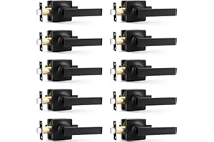 GOBEKOR 10 Pack Matte Black Passage Levers for Hall and Closet Indoor Door Handles Black Interior Keyless Door Handles Revers