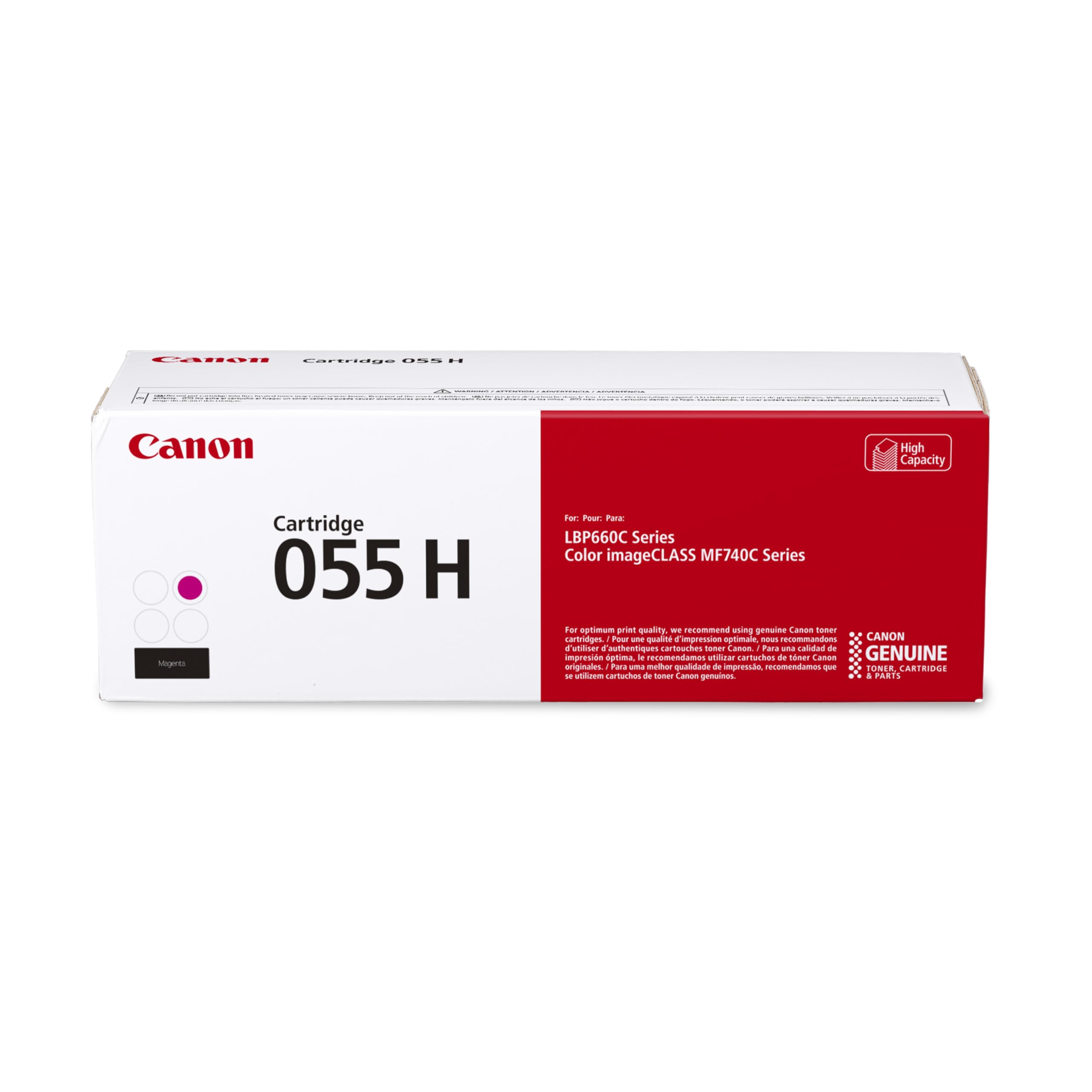 Canon Genuine 055 Magenta Toner Cartridge High Capacity Compatible with LBP664Cdw, MF741Cdw, MF743Cdw, MF745Cdw, MF746Cdw
