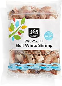 365 by Whole Foods Market, Wild White Gulf Shrimp 16/20, Frozen, 32 Ounce Value Pack