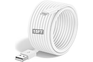 SUSNWERE Extra Long iPhone Charger Cable 15 ft/5M,[Apple MFi Certified] USB to Lightning Cable15 ft, iPhone Fast Charging Cord for Apple iPhone 14/14pro/13/12/11/11Pro/11Max/ X/XS/XR/XS Max/8/7,iPad(White)