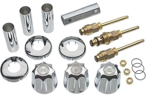 DANCO Bathtub and Shower 3-Handle Remodel/Rebuild Trim Kit for Gerber Faucets | Knob Handle | 11B-1H, 11B-1C, 11B-4D | Chrome (39617)