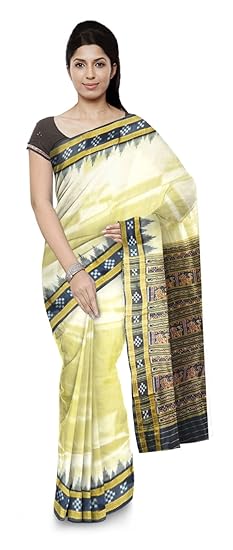 Boyanika Womens Sambalpuri Silk Saree (boyanika 78_Off White)