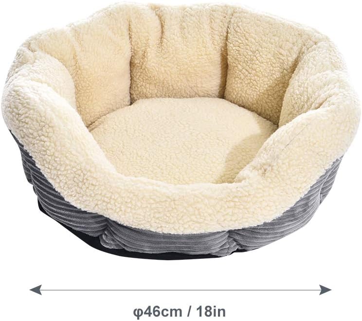 Basics Round Self Warming Pet Bed For Cat or Dog, 18 x 8 Inches : Pet Supplies