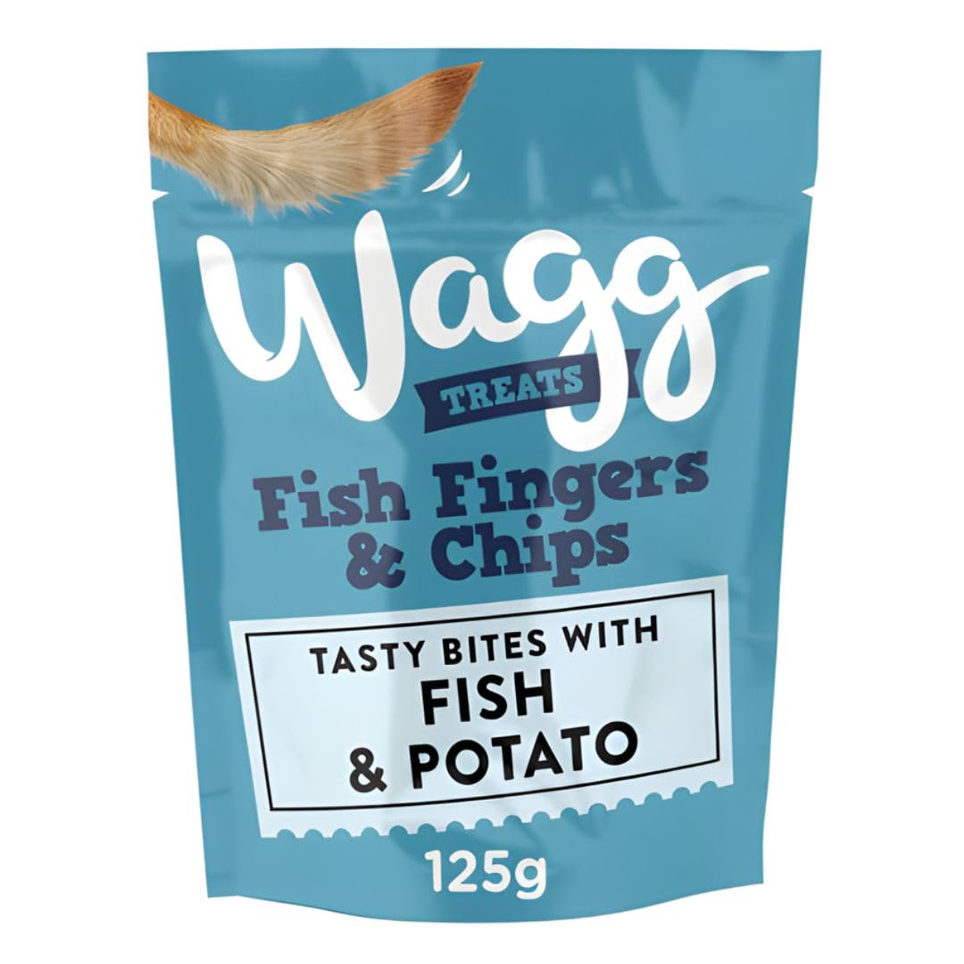 Treats Wagg Tasty Bites with Fish and Potato Bundle of 3 x 125g, Brown