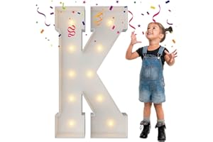MERRY MOSAICS 3FT Marquee Light Up Letters, Large Marquee Letters, Mosaic Balloon Frame Letters Big Letters for Engagement Wedding Decorations Birthday Party Backdrop Decor, Balloon Arch Kit Letter K