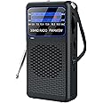 3 Band Pocket Radio, Portable AM FM SW Battery Operated Radio with Shortwave, Back Clip Transistor radios with Emergency LED Flashlight, 3.5mm Earphone Jack, Large Speaker for Indoor Outdoor