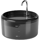 Cat Water Fountain for Cats Indoor: 80oz/2.4L Cat Fountains for Drinking - Quiet Pet Watering Bowls for Cats Inside - Black Kitten Waterer Supplies - for Small and Medium Animals