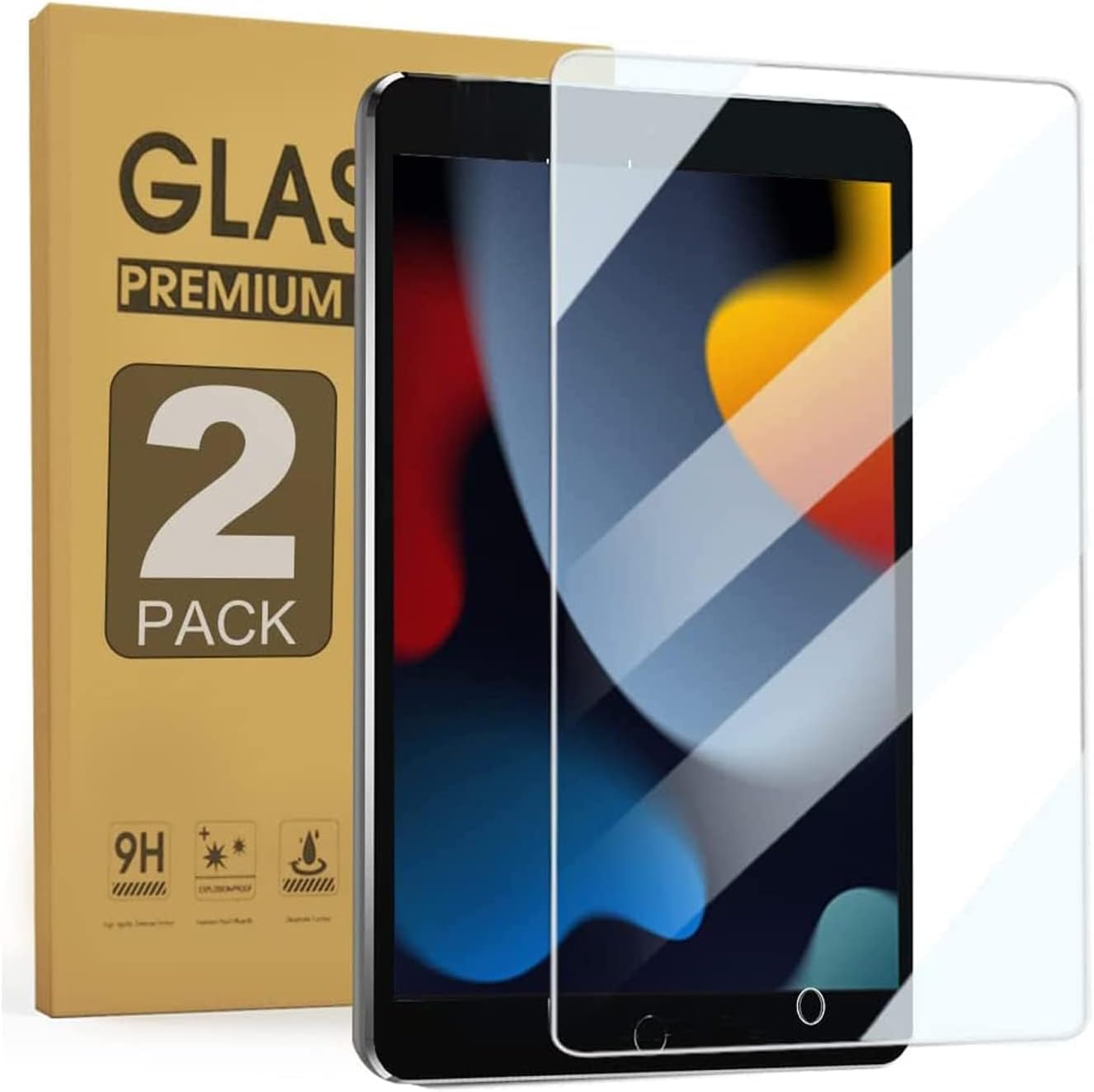 zenrich 2 Pack iPad 10.2 Screen Protector with Anti Blue Light, iPad 9th/8th/7th Generation Tempered Glass Screen Protector with 9H Hardness/Bubble Free/Case Friendly, Pencil Compatible