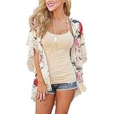 Camisunny Women Chiffon Printed Cardigan Kimono Robe Tops Beach Bikini Cover up Blouse