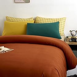 Luxlovery Rust Comforter Set California King Burnt