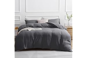SASTTIE Duvet Cover Queen, 3-Piece Prewashed Ultra Soft Queen Bedding Set - Features Zipper Closure and Corner Ties, Includes