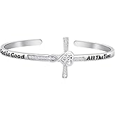 Zuo Bao Christian Religious Gift Jesus Cross Jewelry Bible Verse Scripture God Is Good All The Time Bracelet Inspirational Motivational Christian quote