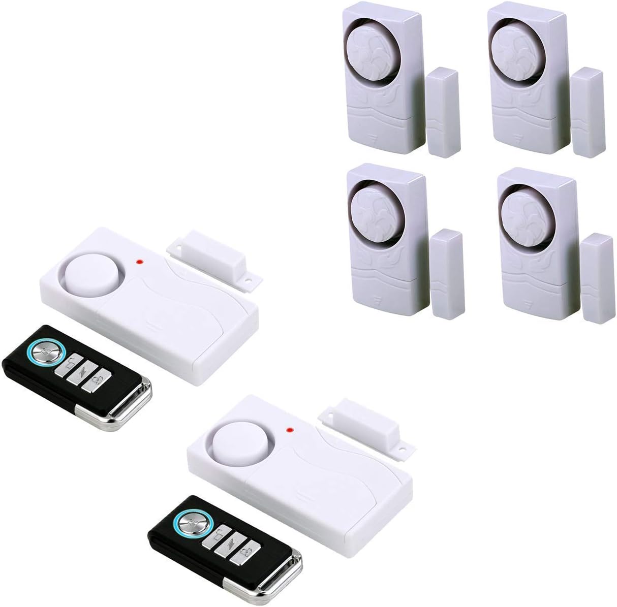 Hendun Bundle of Wireless Door Alarm 2 Sets with Remote and