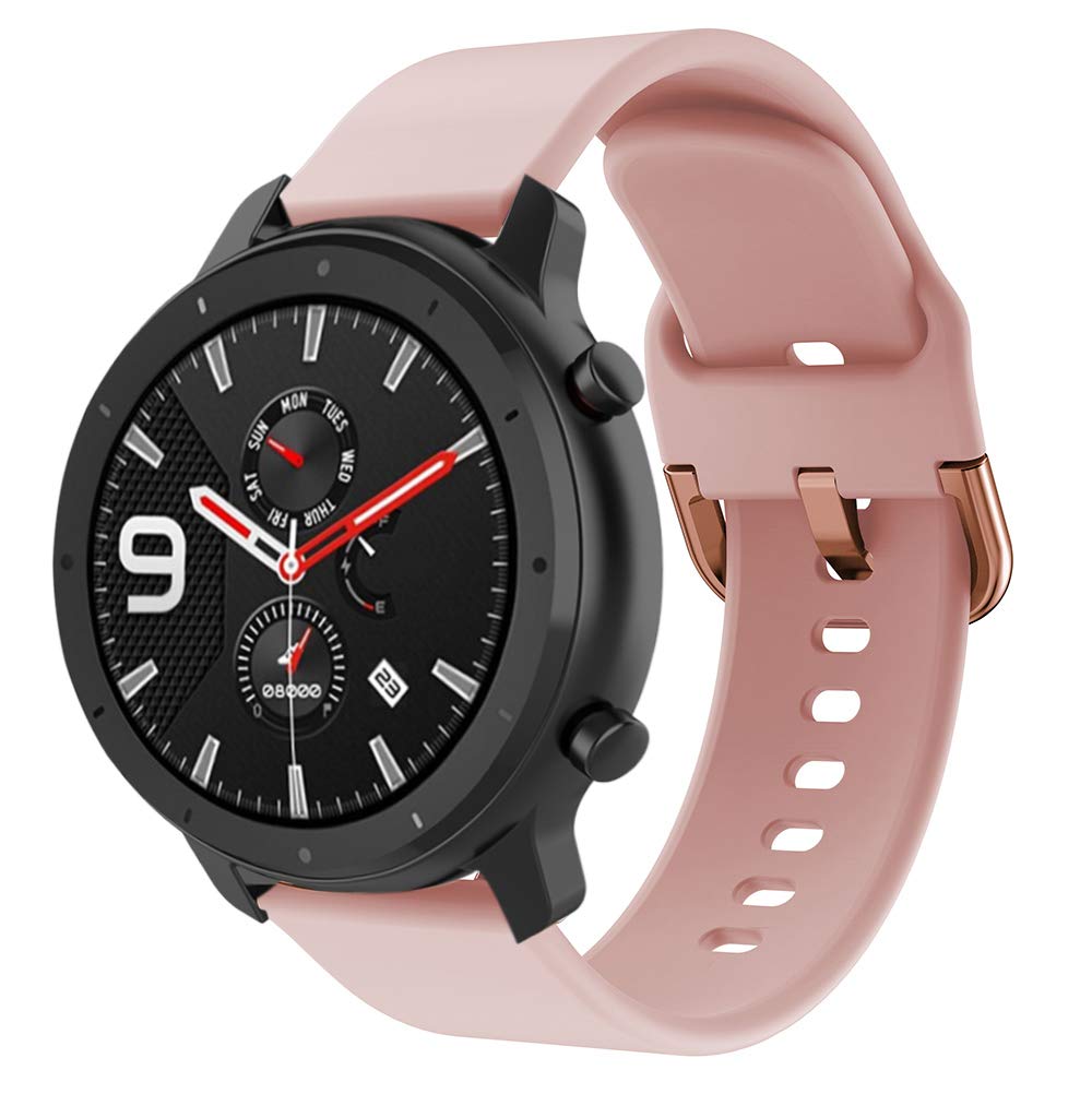 Angersi 20mm Quick Release Soft Silicone Sport Strap Replacement Bands Compatible with AMAZFIT GTR 42mm / GTS/Bip Younth
