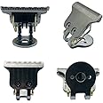 Professional T-Shaped Hair Clipper/Trimmer Standard Replacement Blade Set with Stand T9 Blade with Support,D8 R-Shaped with Bracket Replacement Clipper Head (Silver)