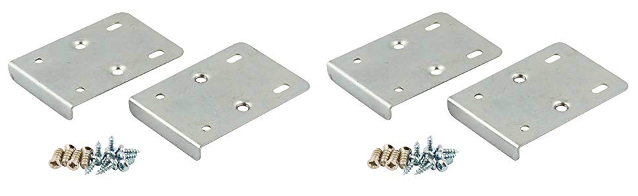 x4 Kitchen Cupboard Door Hinge Repair KIT Includes 4 Plates and Fixing Screws - Silver