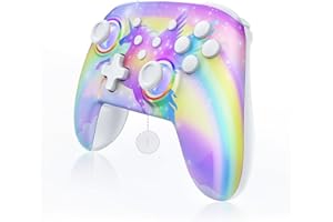 NexiGo Wireless Controller (No Deadzone) for Switch 2 and Switch, Bluetooth Controllers for Nintendo Switch with Vibration, Motion, Turbo and LED Light (Violet Unicorn)