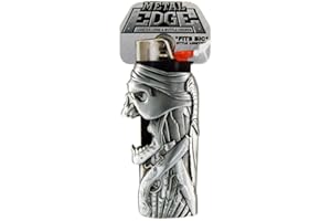 KIPP BROTHERS Metal Lighter Case for BIC Lighters, Lighter Protector and Bottle Opener - Pirate Skull
