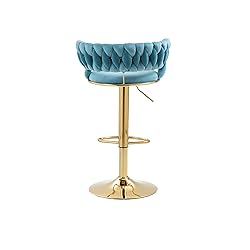 Kakotito 360° Velvet Swivel Bar Stools with Low