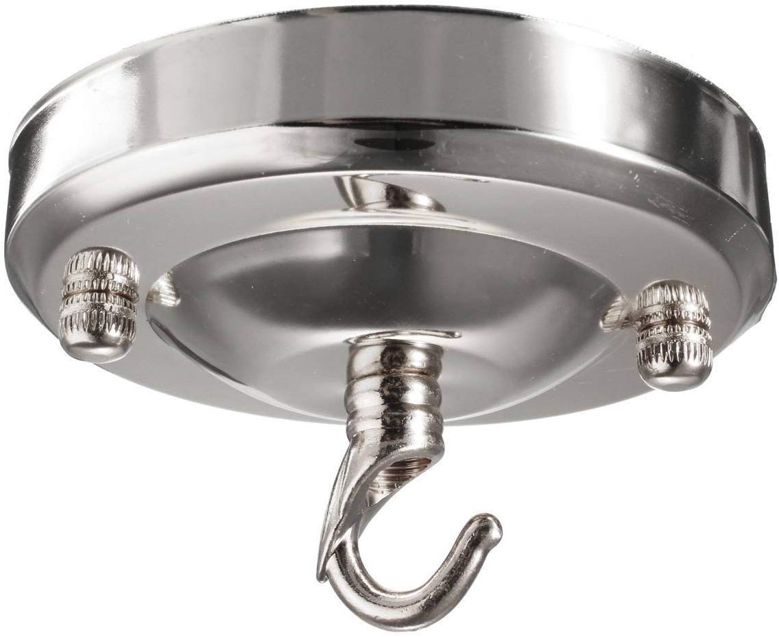 LEDSone Modern Ceiling Rose Hook Plate Chrome Metal 10.8 cmX6cm Ceiling Chandelier Hook Plate Holder Easy Fit for Chandelier Lamp Light Heavy Duty for Chain and Fixing Lights
