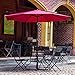 Tourke 9 Ft Patio Umbrella Outdoor Table Umbrella Crank, 8Rids, Push Button Tilt (Wine)